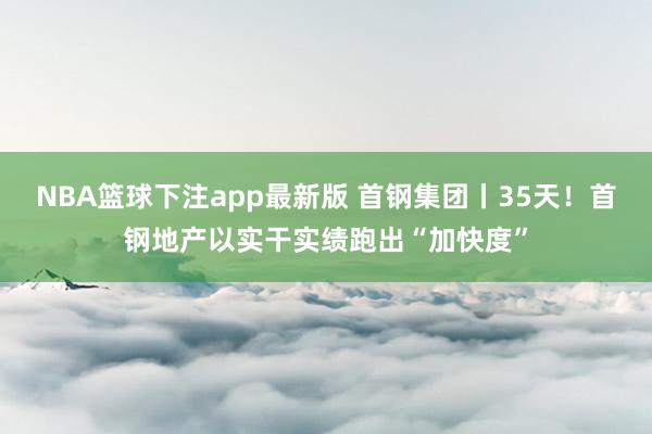 NBA篮球下注app最新版 首钢集团丨35天！首钢地产以实干实绩跑出“加快度”