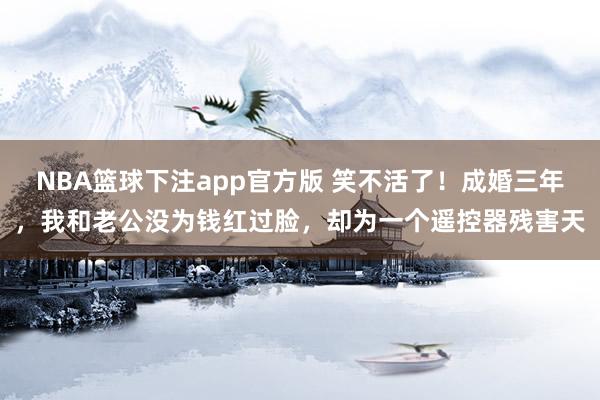 NBA篮球下注app官方版 笑不活了！成婚三年，我和老公没为钱红过脸，却为一个遥控器残害天