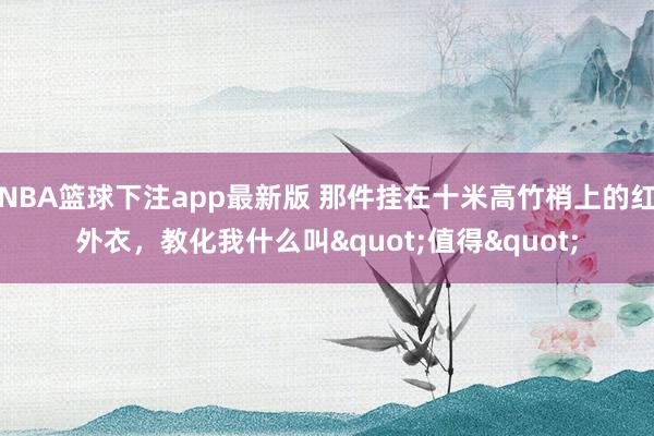 NBA篮球下注app最新版 那件挂在十米高竹梢上的红外衣，教化我什么叫"值得"