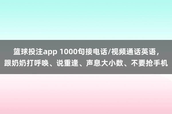篮球投注app 1000句接电话/视频通话英语，跟奶奶打呼唤、说重逢、声息大小数、不要抢手机