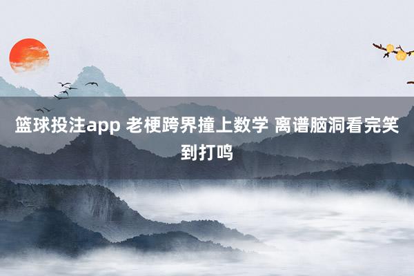篮球投注app 老梗跨界撞上数学 离谱脑洞看完笑到打鸣