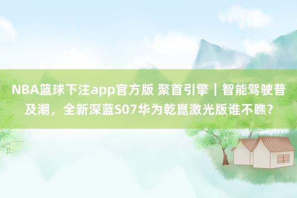 NBA篮球下注app官方版 聚首引擎｜智能驾驶普及潮，全新深蓝S07华为乾崑激光版谁不瞧？