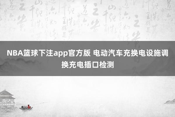NBA篮球下注app官方版 电动汽车充换电设施调换充电插口检测