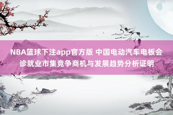 NBA篮球下注app官方版 中国电动汽车电板会诊就业市集竞争商机与发展趋势分析证明