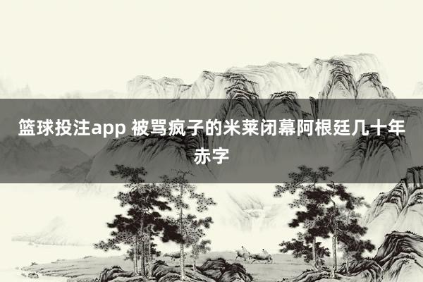 篮球投注app 被骂疯子的米莱闭幕阿根廷几十年赤字
