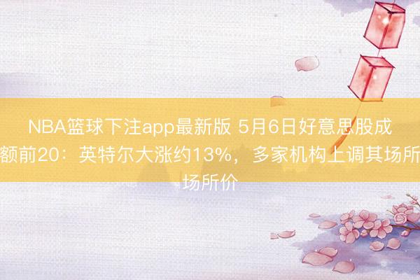 NBA篮球下注app最新版 5月6日好意思股成交额前20：英特尔大涨约13%，多家机构上调其场所价